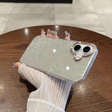 Imagem de HTVJFX Capa de celular luxuosa com glitter e laser em arco-íris para iPhone 16 Pro Max, rígida, transparente e à prova de choque (para iPhone 16 Pro Max/preta)
