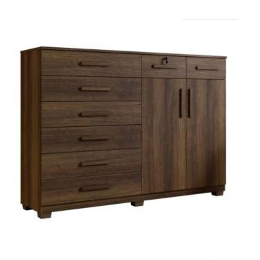 Imagem de Cômoda 8 Gavetas 2 Portas New Triunfo Benetil Móveis - Imbuia