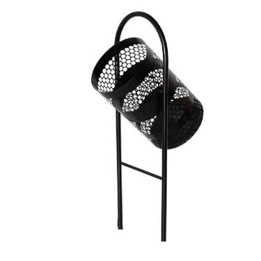 Imagem de Lixeira Para Calçada De Rua Externa Preta 35x80x35cm