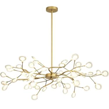 Imagem de Gimpo, Lustre Teto 110cm Ramos de Árvore 54 LEDs Luminária Metal Dourado Gimpo RA-54-GOLD-LOLLI