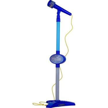Imagem de Instrumento Musical Microfone Azul com Som e LUZ - Bee TOYS