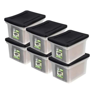 Imagem de Kit 6 Caixa Organizadora Arquivo Largo Empilhável Com Tampa Ordene