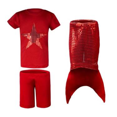 Imagem de Fantasia Sereia Infantil de Carnaval Com Saia Cauda Blusa e Shorts