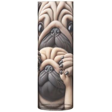 Imagem de Lindo filhote de cachorro engraçado vaso de flores redondo bonito vasos de flores decorativos cilíndricos mesa de impressão floral, 30 cm x 9,9 cm