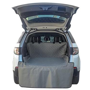 Imagem de Capa de forro de carga para animais de estimação, tapetes impermeáveis e antiderrapantes para porta-malas de carro com protetor lateral e para-choque, capa traseira para assento de carro para a
