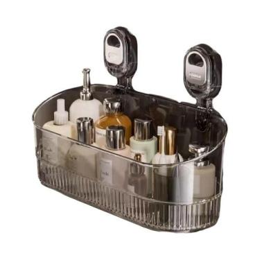 Imagem de Prateleira De Armazenamento De Parede Para Banheiro Com Ventosa, Sem F