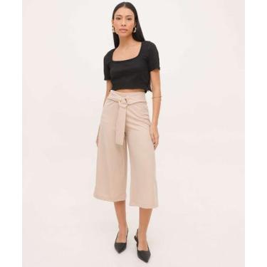 Imagem de Calça Pantacourt Feminina Clochard Marisa-20000, Bege, G