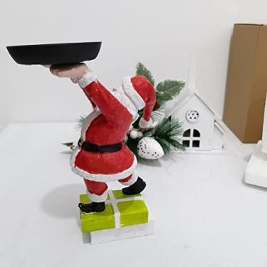 Imagem de Sanpyl Ornamento de Boneco de Neve de Natal Adorável Festa Em Casa Comida Lanche Rack de Armazenamento para Eventos de Natal Resina Branca (#1)