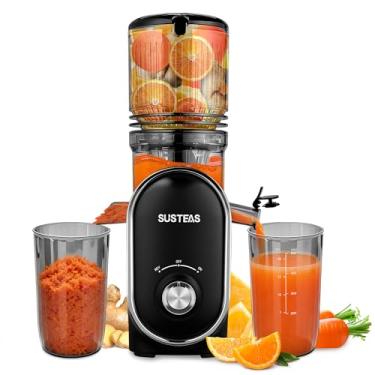 Imagem de SUSTEAS Espremedor De Frutas A Frio, 300 W, Boca De Alimentação Grande De 5,3", Capacidade De 1,5 L, Alimentação Automática, Alto Rendimento, Fácil De Limpar, Ideal Para Frutas E Vegetais Inteiros,