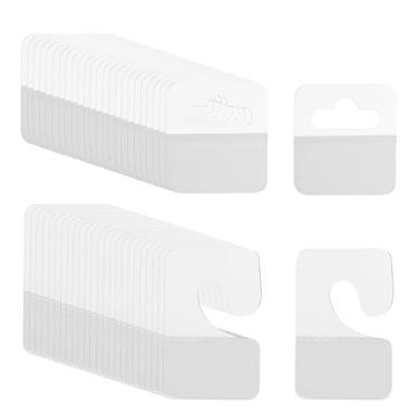 Imagem de PATIKIL Abas para pendurar 2,9 x 4,7/4,5 x 4,6 cm, 120 peças de etiquetas transparentes para pendurar abas autoadesivas, etiquetas de orifício para lojas de varejo, lojas, expositores, ganchos de
