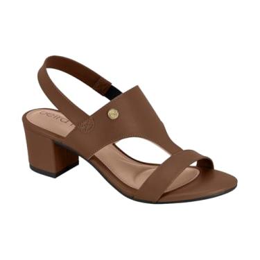 Imagem de Beira Rio Sandália Feminina com Salto Bloco, Tiras Delicadas com Detalhes Brilhantes, Palmilha Anatômica Confortável, Solado Antiderrapante, Casual (Nude, BR, Adulto, Numérico, 34)