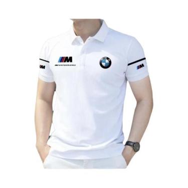 Imagem de Camisa Polo Masculina Solta De Secagem Rápida Para Verão BMW Racing Mo