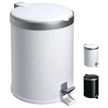 Imagem de Lixeira 12 Litros com Pedal em Polipropileno Branco Brilhante VIEL | Aro Prata Removível para encaixar e esconder o saco de lixo | Ideal para Cozinha, Banheiro, Escritório e Consultório