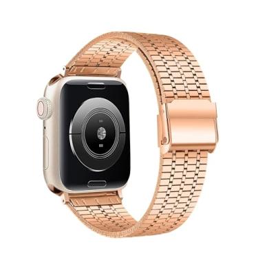 Imagem de IENYU Pulseira de metal para Apple Watch Ultra 2 de 49 mm, 44 mm, 45 mm, 41 mm, 42 mm, 40 mm, S10, 46 mm e 42 mm, para iWatch séries 10, 9, 8, 7, 6, SE 5 e 4, 38/40/41mm, Ágata