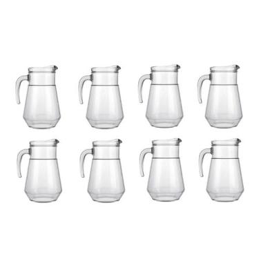 Imagem de Kit 8 Jarras 1,5L Sucos Água Bebidas Vidro Nadir Figueiredo