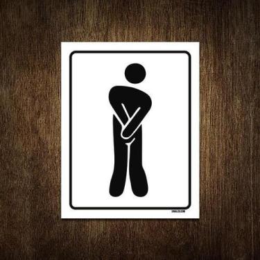 Imagem de Placa De Banheiro Masculino Apertado 27X35 - Sinalizo.Com