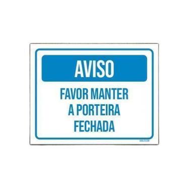 Imagem de Kit 3 Placas Aviso Favor Manter Porteira Fechada - Sinalizo