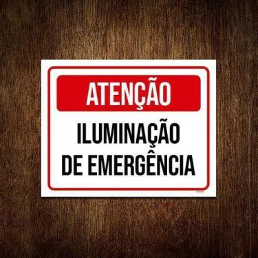 Imagem de Placa Atenção Iluminação De Emergência 36X46 - Sinalizo.Com
