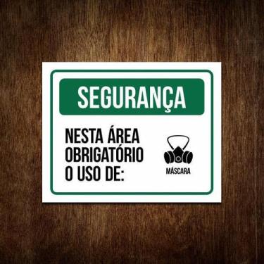 Imagem de Placa De Segurança - Nesta Área Obrigatório Máscara (36X46) - Sinalizo