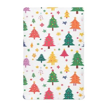 Imagem de Wassud Jogo de lençol para berço de árvores de Natal para meninos e meninas, respirável, neutro, 71 x 132 cm