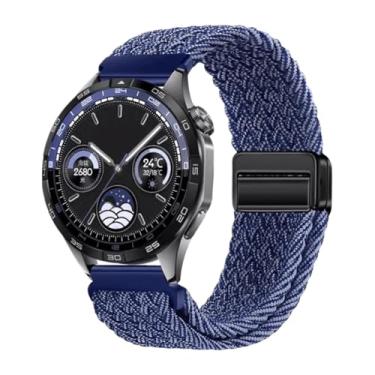 Imagem de ZEDEVB Pulseira respirável de nylon de 22 mm e 20 mm para Huawei Watch GT4/Pro 46 mm/GT3/GT2 2e para Samsung Watch 6/5/4/3/Gear S3 (azul grafite, para outros 20 mm)