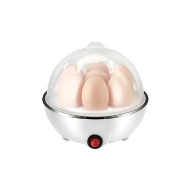 Imagem de Cozedor Elétrico de Ovos a Vapor 7 Unidades 110V Branco – Egg Cooker Portátil com Desligamento Automático – Compacto para Café da Manhã Saudável, Cozinha, Viagem e Trailer (15,5 x 15,5 x 14 cm)