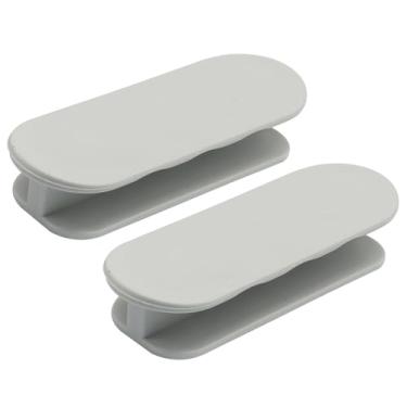 Imagem de Murtenze Pacote com 4 puxadores autoadesivos, puxadores de gaveta de plástico ABS, puxadores de janela de armário deslizantes para cozinha, armário, maçanetas, portas de celeiro (cinza)