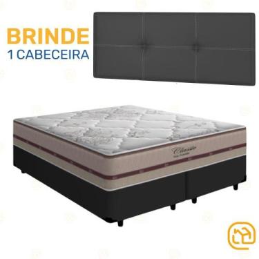 Imagem de Cama Box + Cabeceira Painel Iris e Colchão Queen - Classic Molas Ensac