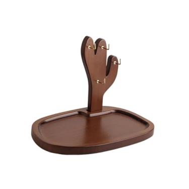 Imagem de IEUDNS Porta-chaves de madeira para mesa de entrada, organizador de joias, suporte prático e compacto para chaves e joias, ideal para sala de estar, Style C