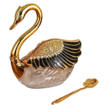 Imagem de Ｂｅｓｇａ Pote para açúcar, sal e especiarias em formato de cisne, moderno, e, com colher, ideal para buffet, cozinha festas, Style B