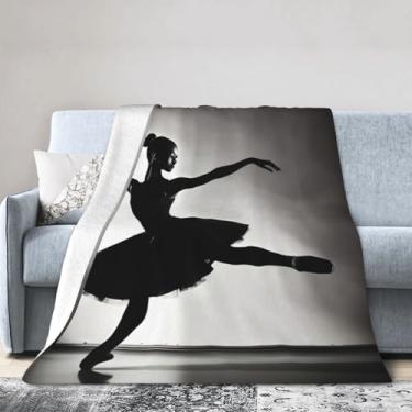 Imagem de Cobertor grande ultramacio com estampa de dança bailarina, perfeito para cama, sofá e viagens, manta de flanela aconchegante e quente