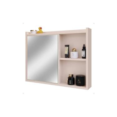 Imagem de Espelheira Armarinho Banheiro Armário Suspenso Prateleira - Off White