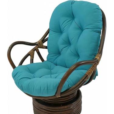 Imagem de Almofadas de substituição para cadeiras de balanço, assentos grossos e sólidos para cadeiras giratórias, reclináveis ​​e dobráveis ​​de vime, para uso interno e externo em varandas e pátios.