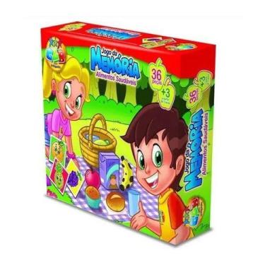 Imagem de Jogo da Memória Alimentos Saudáveis 36 Peças Educativo - GGB Brinquedo