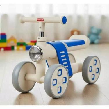 Imagem de Mini Bike Infantil de Equilíbrio 4 Rodas com Luzes  Azul, Brinquedo Ed
