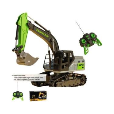 Imagem de Caminhão RC Elétrico 4x4 Para Crianças, Escavadora, Bulldozer, Rolo Co