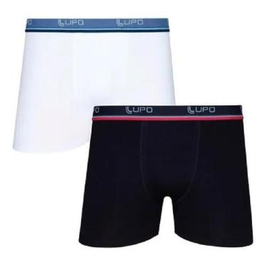 Imagem de Kit 2 Cuecas Algodão Boxer Lupo 523-088 Confortável P ao GG Cós Estamp
