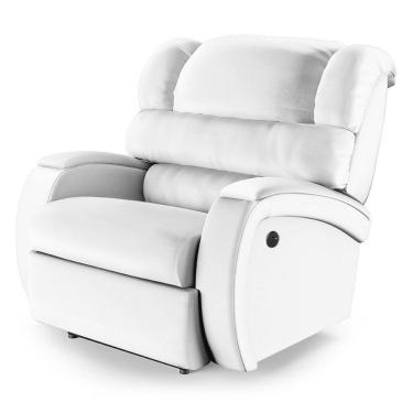Imagem de Poltrona Do Papai Reclinável Napoli Power Touch Usb Pu Branco Fh1