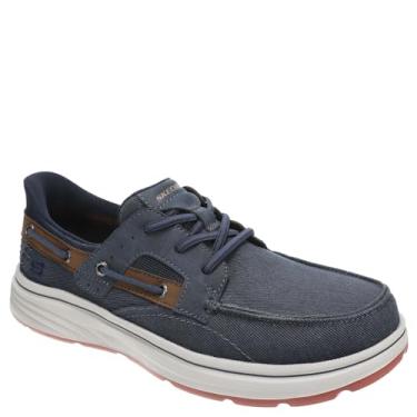 Imagem de Skechers USA Men's Moc Toe Canvas Bungee Lace Slip-ins Moc Toe, Nvy, 46
