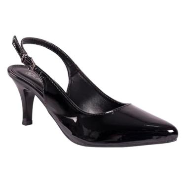 Imagem de Sapato Scarpin Feminino Mule Bico Fino Salto Agulha Baixo (Preto, BR, Adulto, Numérico, 35)