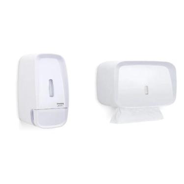 Imagem de Kit Dispenser Sabonete + Toalheiro Premisse Invoq Branca