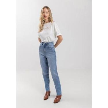 Imagem de Calça Jeans Mom Com Cintura Super Alta E Bolsos Funcionais-Feminino