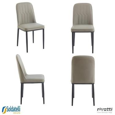 Imagem de Kit 4 Cadeiras V1006 PU Nude ou Preta Base em Aço - Rivatti, Nude