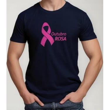 Imagem de  Camiseta Camisa Algodão Feminina Masculina  Campanha Outubro Rosa Pre