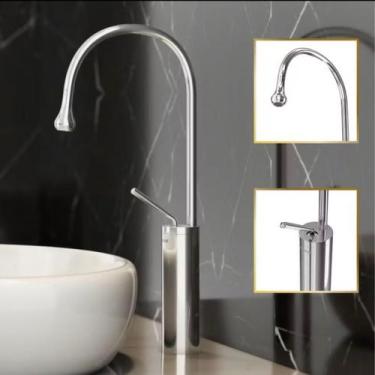 Imagem de Torneira Banheiro Luxo Capri Monocomando Gota Aço Inox 304 Cor:Preto -
