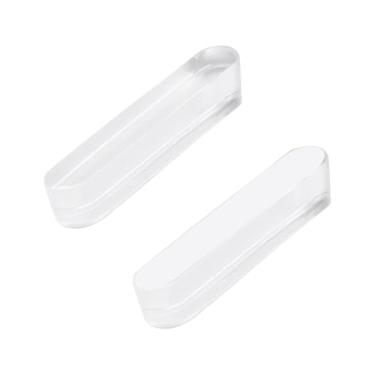 Imagem de MOROBOR Puxador de armário de acrílico transparente, 2 peças autoadesivas, auxiliares de empurrar, multiuso, engrossados instantâneos, maçanetas para gaveta de armário de cômoda, portas de vidro