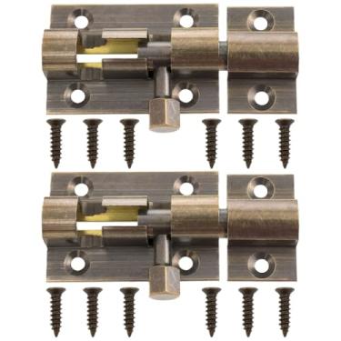 Imagem de XZW 2 peças de trava deslizante de latão de 3,8 cm adequada para cercas de madeira, portas e armários de celeiro, etc