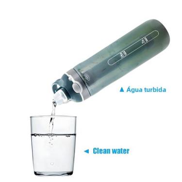 Imagem de Garrafa De Água Com Filtro De 750ML Para Emergências E Sobrevivência -