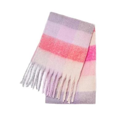 Imagem de Cachecol De Luxo Feminino Em Cashmere, Pashmina Grossa E Quente, Lenço
