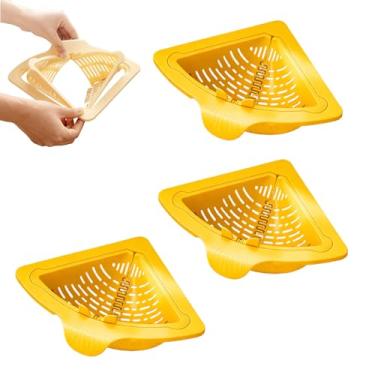 Imagem de Cesta magnética de drenagem para pia de cozinha de 2/3 peças, cesta de drenagem e armazenamento de alimentos com suporte magnético, filtro de pia de cozinha e organizador de bancada (amarelo * 3)